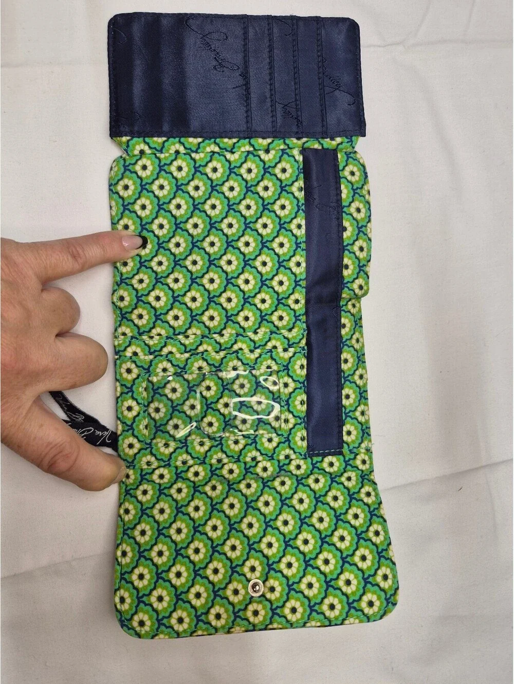 Vera Bradley Quilted Fabric Tri-Fold Wallet with Floral Pattern B460